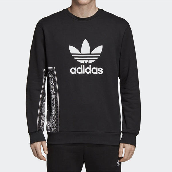 Толстовка originals round neck pullover black Adidas, черный — фото 2