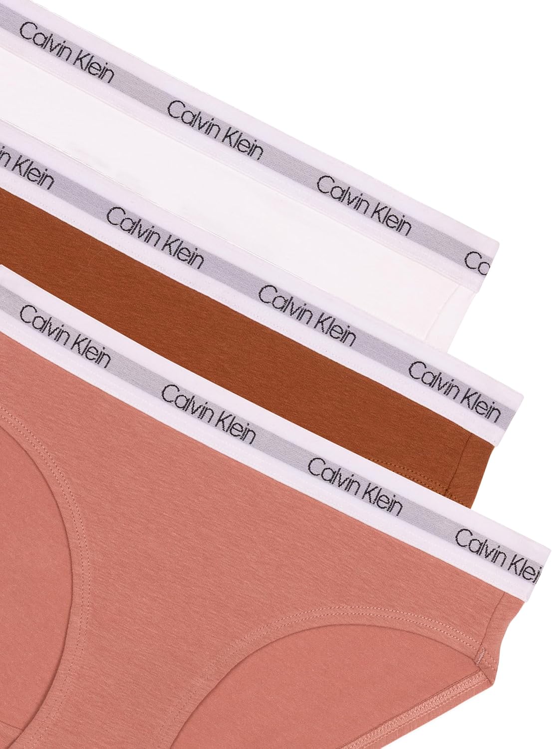 Комплект из 3 пар хлопкового бикини для девочек Calvin Klein, Modern Rose/Booming Brown/White — фото 3