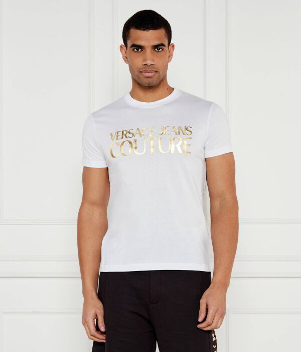 

Футболка Versace Jeans Couture Slim Fit, белый / золотой