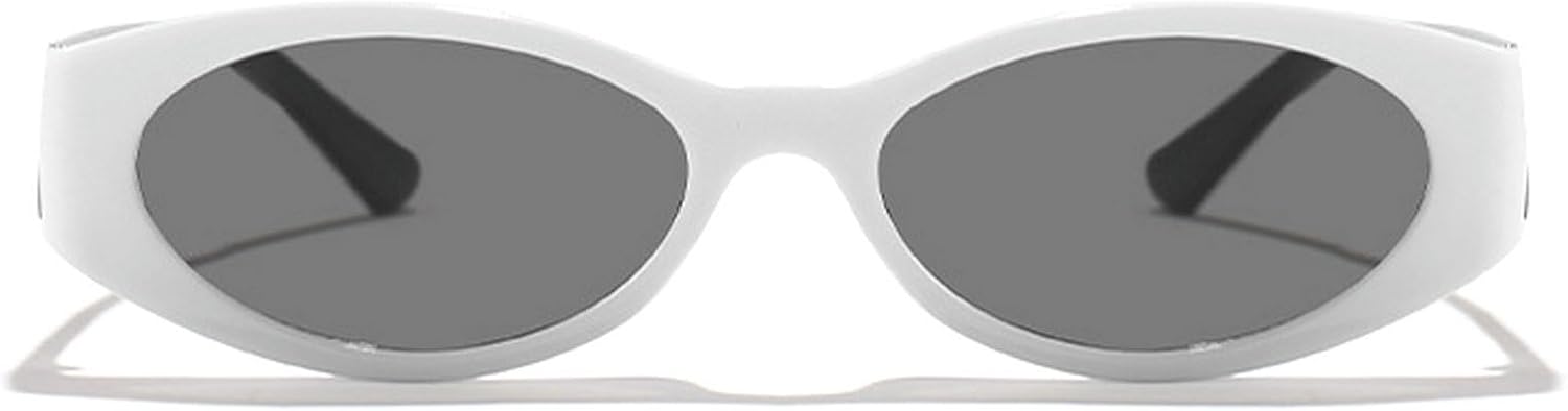 

Модные маленькие овальные солнцезащитные очки для женщин, солнцезащитные очки UV400 оранжево-коричневого цвета, винтажные солнцезащитные очки для мужчин mincl, White Gray