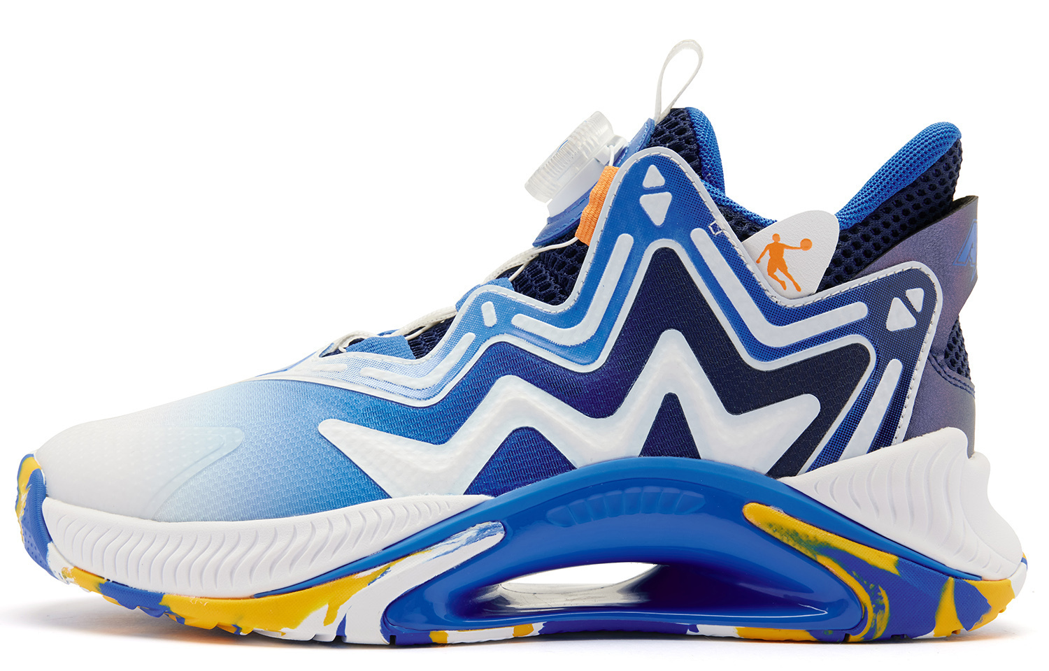 

QIAODAN Скользоустойчивые амортизаторы с устойчивостью к истиранию баскетбольные кроссовки Mid Top для детей Blue