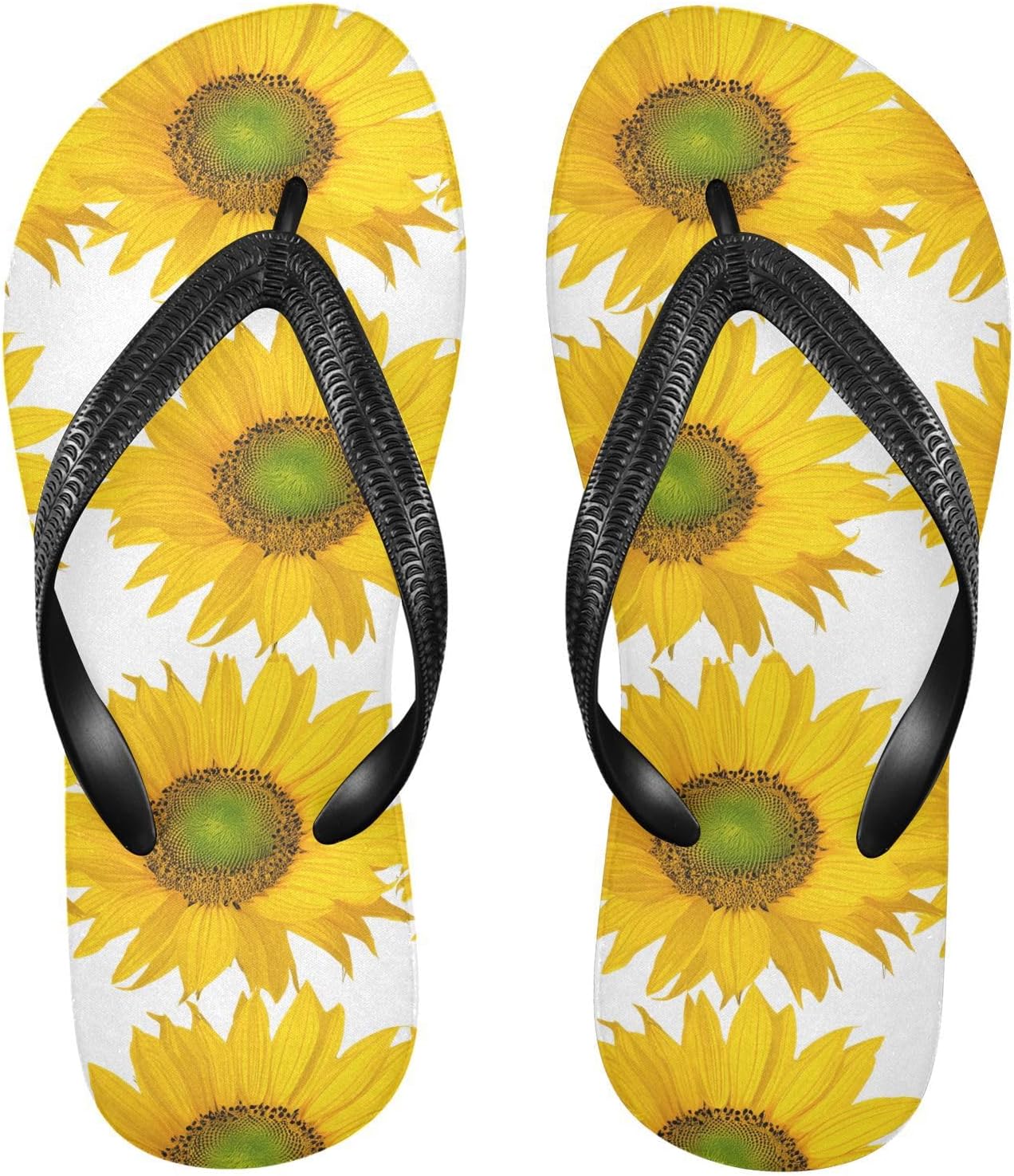 

Женские и мужские пляжные шлепанцы с белым цветком подсолнуха, резиновые, противоскользящие, летние тапочки для душа и прогулки Sinestour