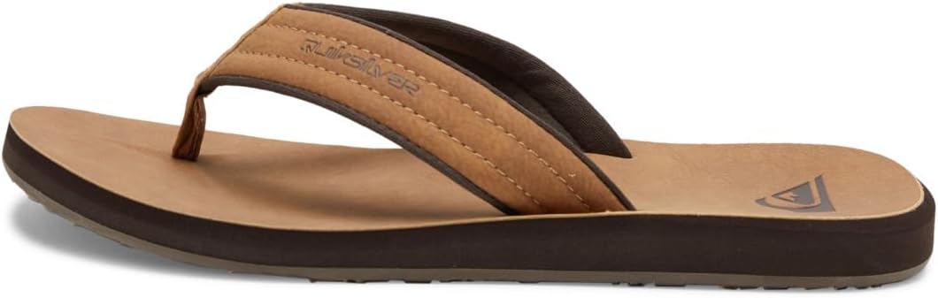 Мужские сандалии Quiksilver Carver из нубука с трехточечным креплением, Tan Pattern 1 — фото 3