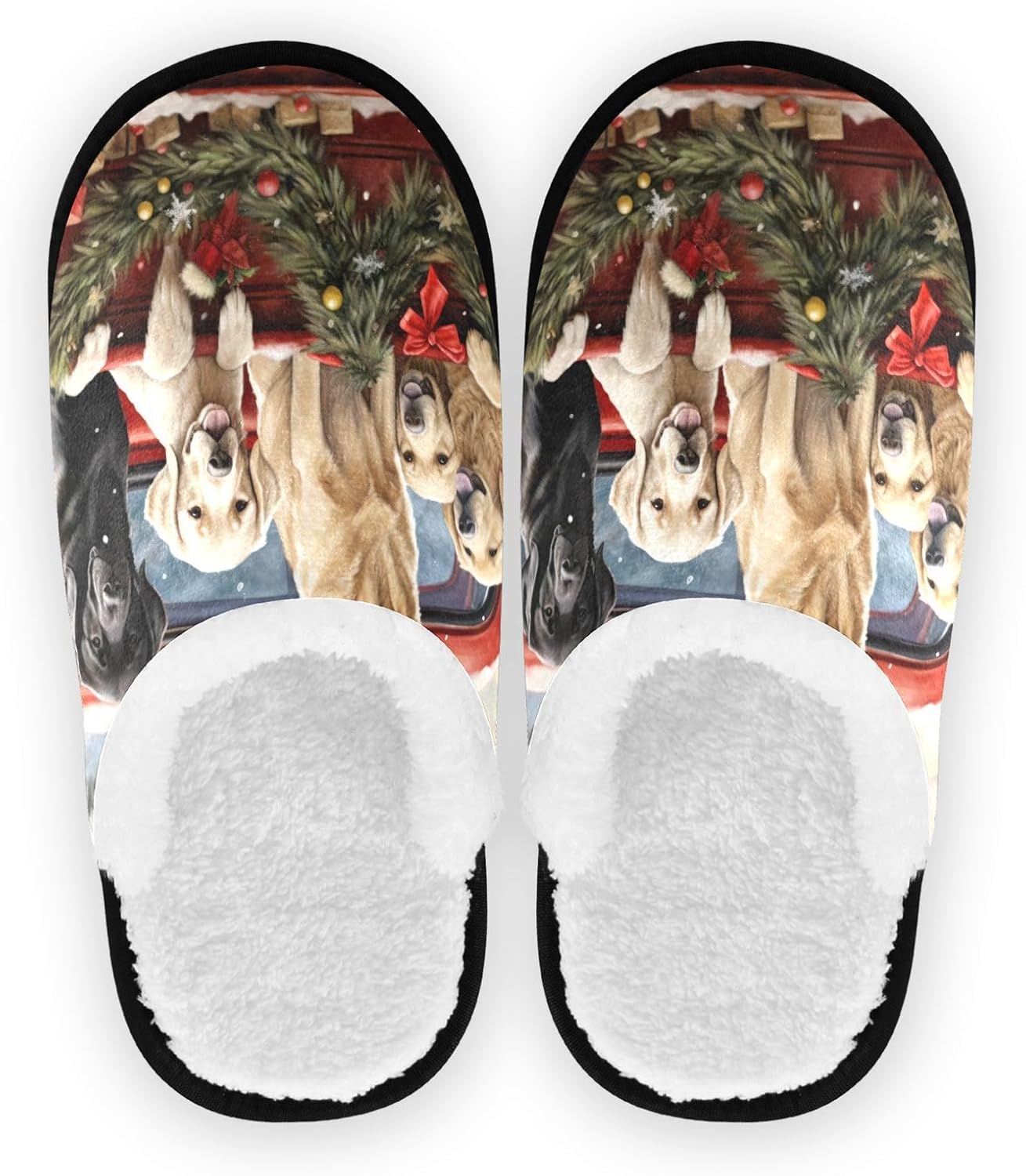 

Рождественские снежные тапочки UMIRIKO Dog для женщин и мужчин, стираемая противоскользящая домашняя обувь с сумкой для хранения для спа-путешествий 20848134