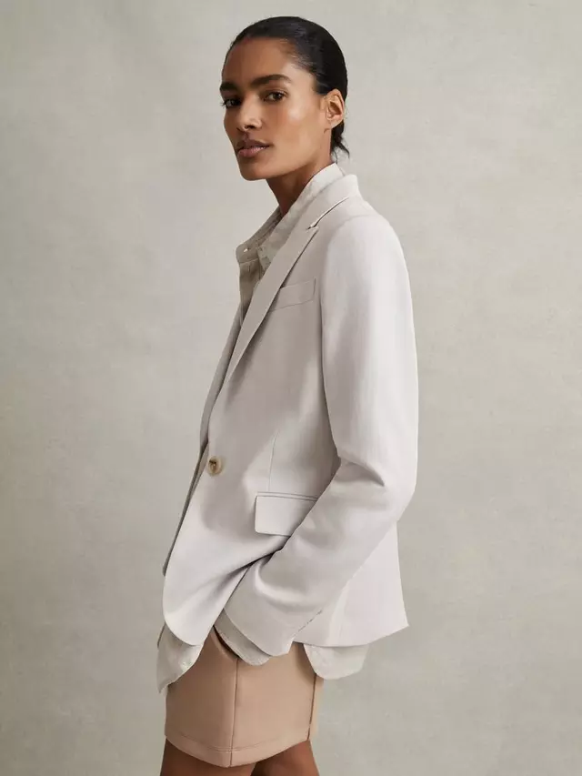 

Блейзер Reiss Farrah Linen Blend Suit, цвет light grey