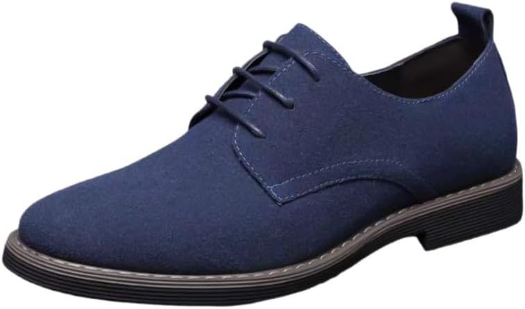 

Мужские модные повседневные оксфорды большого размера с верхом из искусственной ПУ замши, противоскользящей подошвой, удобной подкладкой, формальные, для повседневного ношения Clolinde, синий