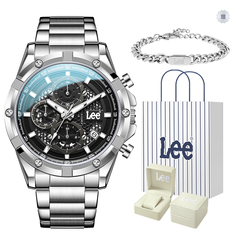 

Lee Часы Wrist Watch Quartz Movement Metal Strap Gray Dial Men's Watch Node Holiday Classic Gift Box, 69LEF-M495ASDS-17SY-LH