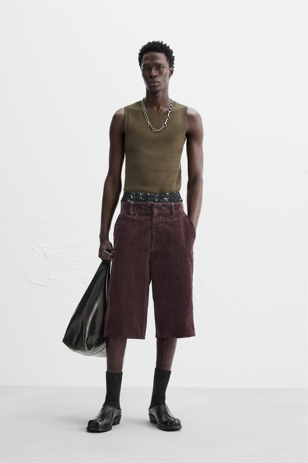 

Вязаная майка ZARA, хаки