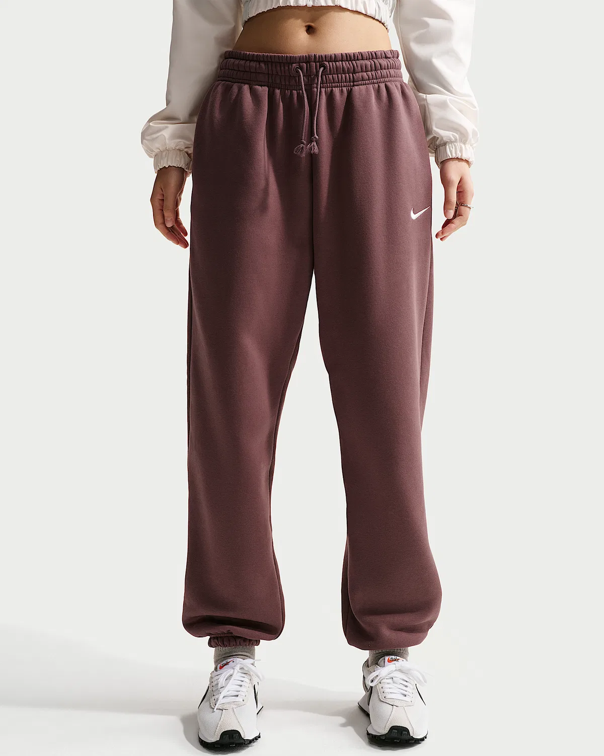 Женские свободные спортивные штаны с завышенной талией Nike Sportswear Phoenix Fleece, Tattoo/Sail — фото 2