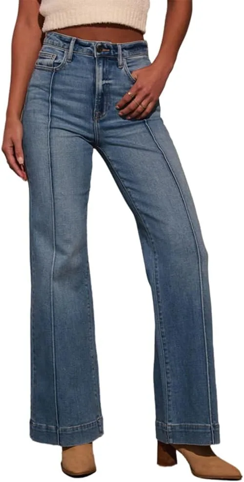 

Женские джинсы Mid Waist Wide Leg с потертостями и аппликацией cffvdiz