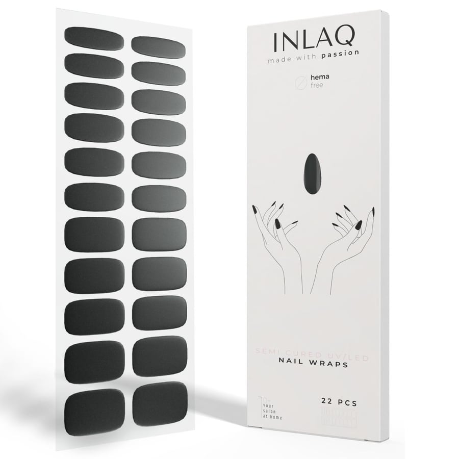 

Гибридные наклейки для ногтей INLAQ, черные, 22 шт.