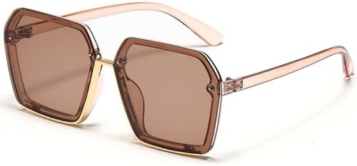 

Мужские солнцезащитные очки Polygon Square для женщин, модные солнцезащитные очки большого размера в стиле ретро, ​​унисекс, с защитой от УФ-излучения UV400 MTZJH, Tea Tea