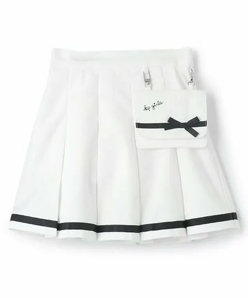 Плиссированные брюки-юбка со съемным карманом KP, Off white