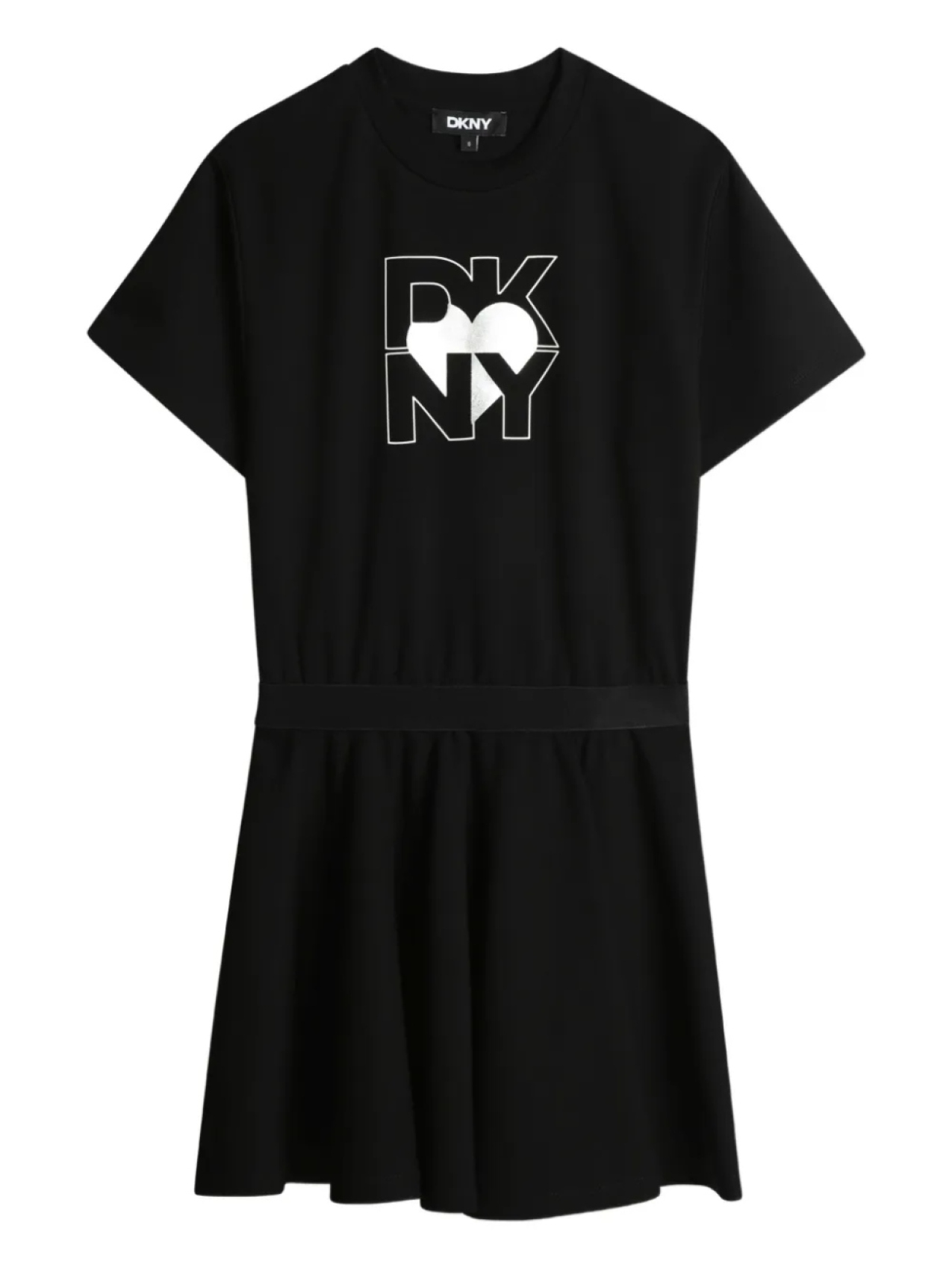 

Dkny Kids платье с короткими рукавами и логотипом, черный