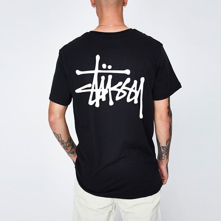 Базовая футболка черного цвета Stussy, цвет Peach — фото 3