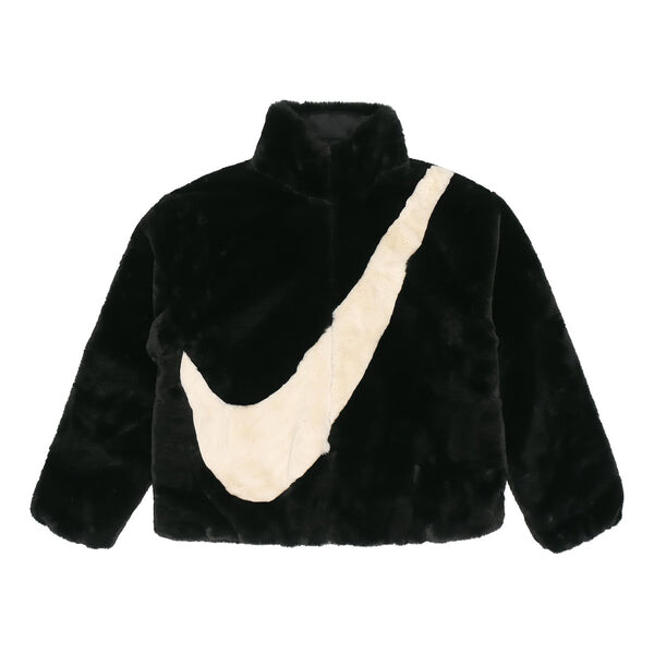 

Куртка (WMNS) Nike Sportswear Swoosh Large Logo Stay Warm Lamb's Wool Stand Collar Jacket Autumn Asia Edition Black, черный