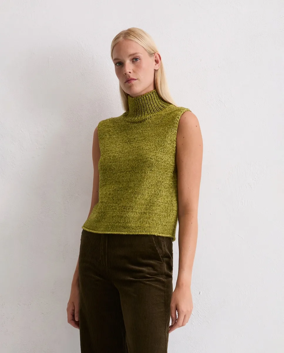 

Женский свободный топ без рукавов из чистой мериносовой шерсти MARC O'POLO, темно-зеленый