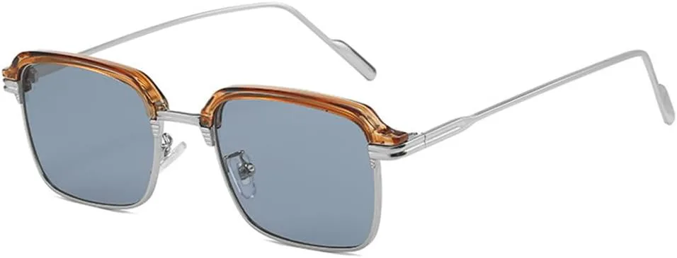 

Ретро квадратные женские солнцезащитные очки, модные прозрачные линзы с градиентом цвета океана, солнцезащитные очки UV400 для мужчин MUTYNE, Brown Silver Grey