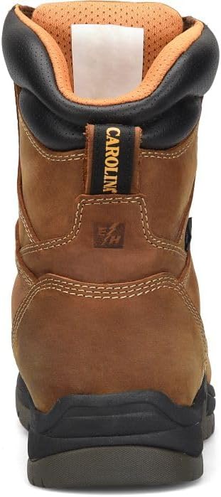 Мужские водонепроницаемые рабочие ботинки Carolina Boots Bruno Hi 8 с подкладкой-подушкой, стелькой AG7 и противоскользящей подошвой, темно-коричневый — фото 4