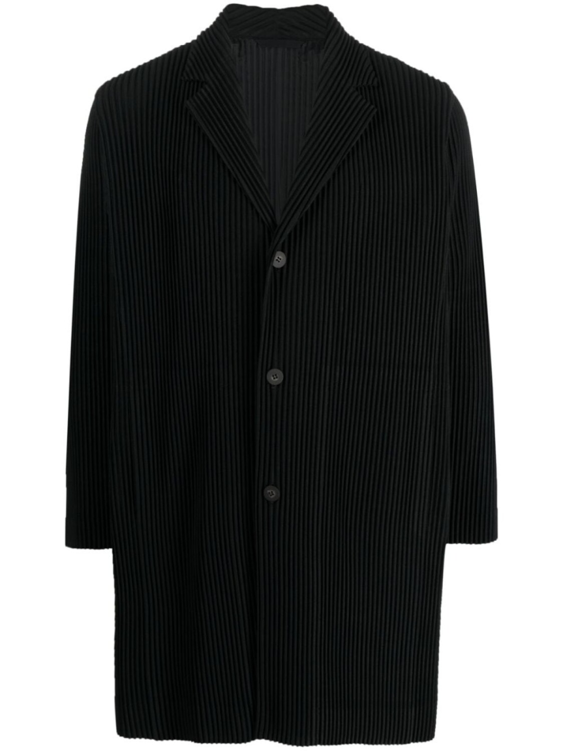 

Homme Plissé Issey Miyake плиссированное однобортное пальто, черный