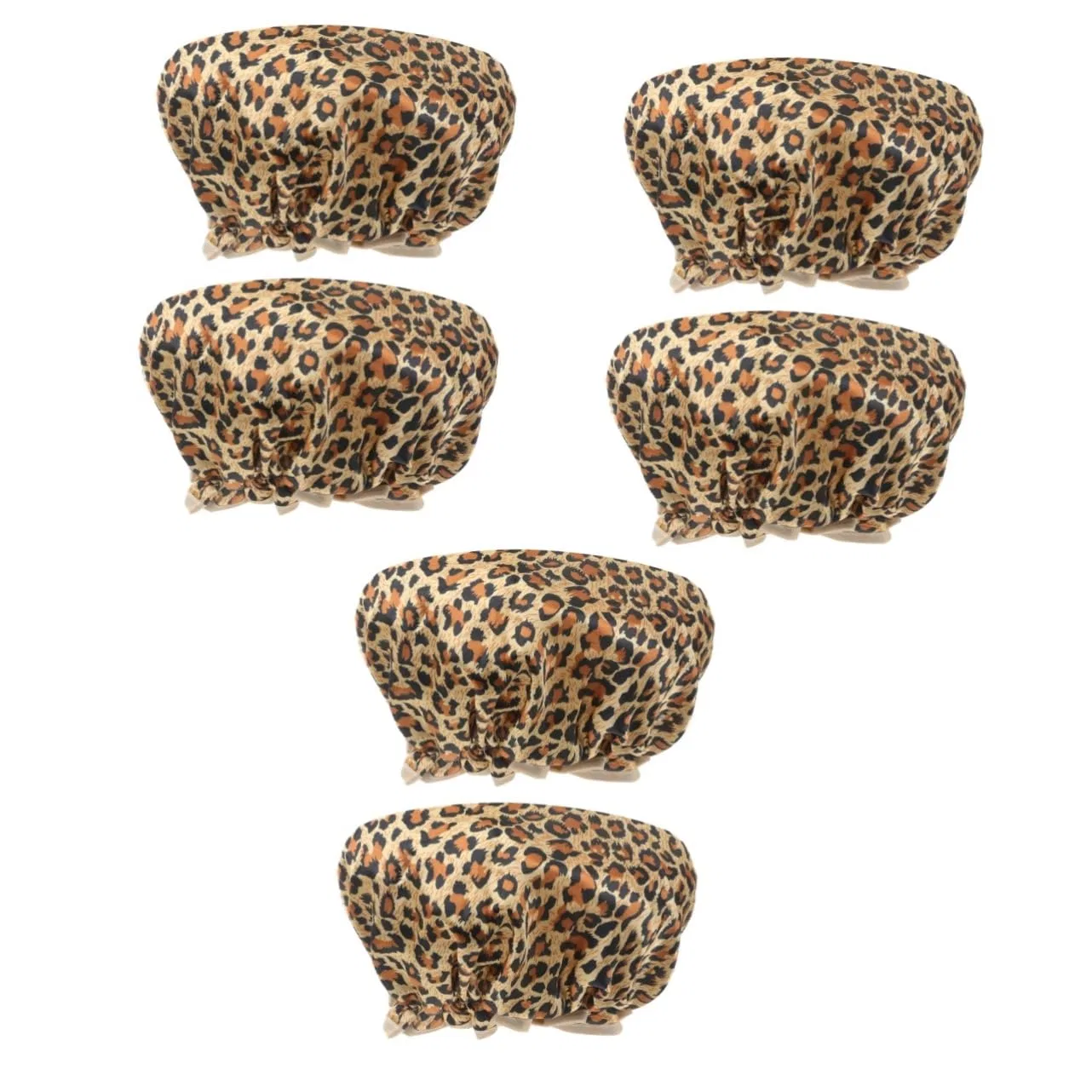 Набор шапочек для душа из PEVA, FOMIYES, 6 шт, 27 см, Leopard