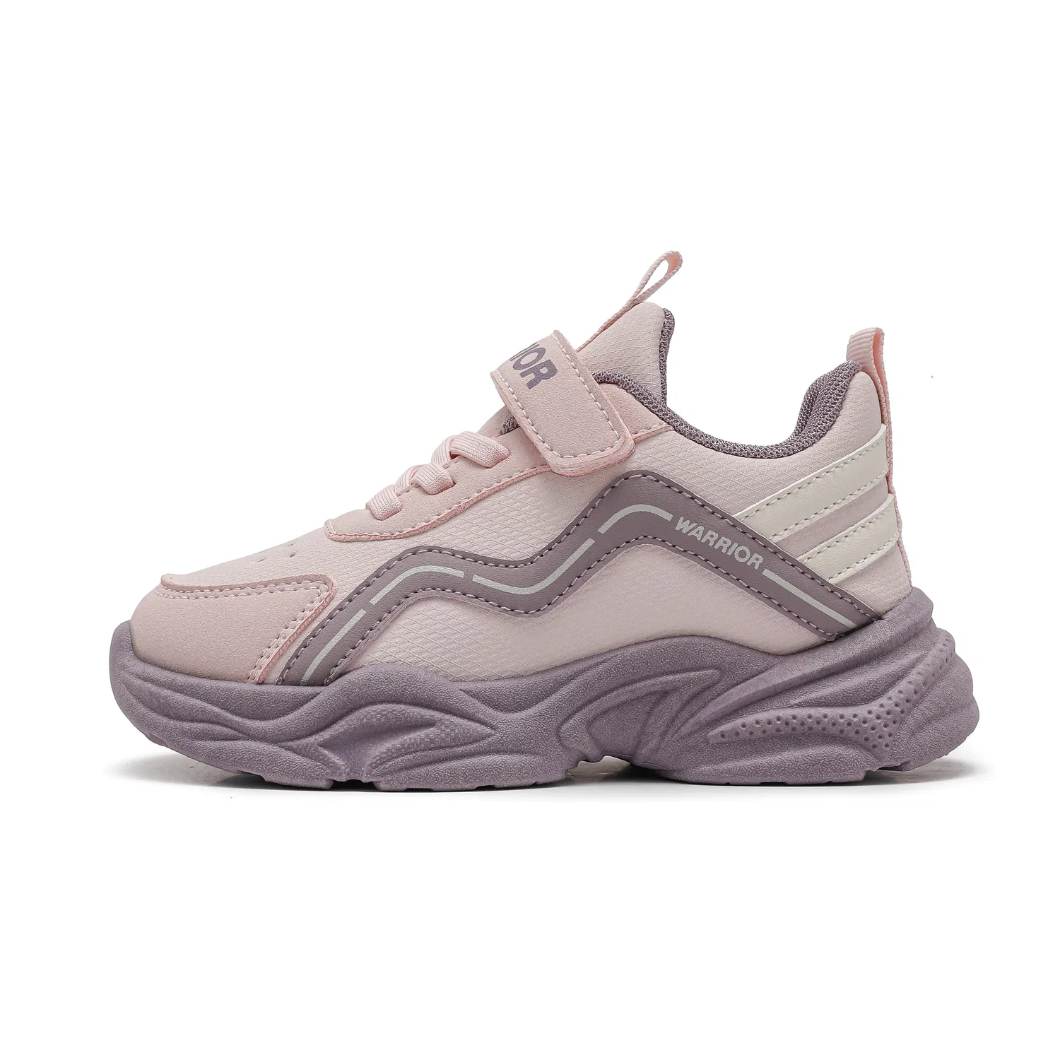 Детские повседневные кроссовки с синтетической кожей Pink/Purple WARRIOR