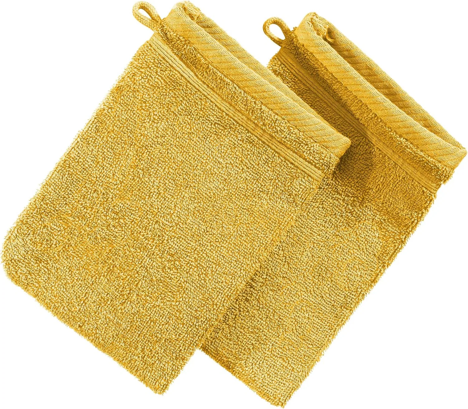 Махровая варежка Erwin Müller, 2 шт, 100% хлопок, 15x21 см, Yellow