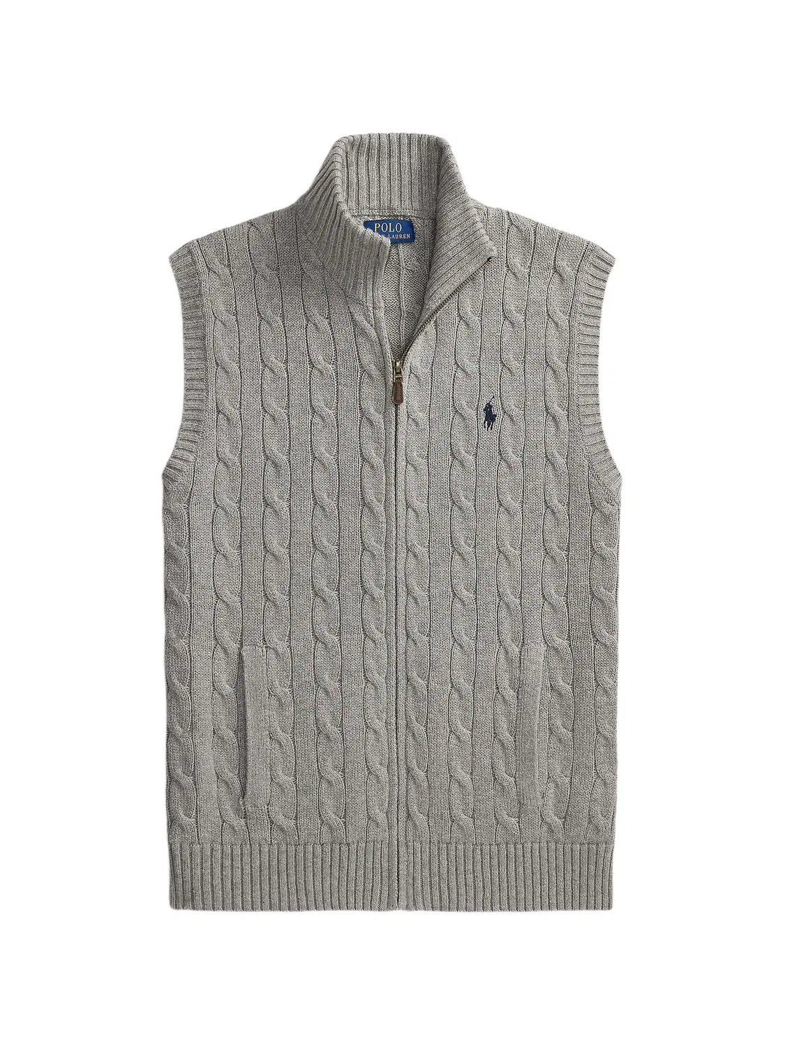 Кардиган фактурной вязки на молнии Polo Ralph Lauren, серый