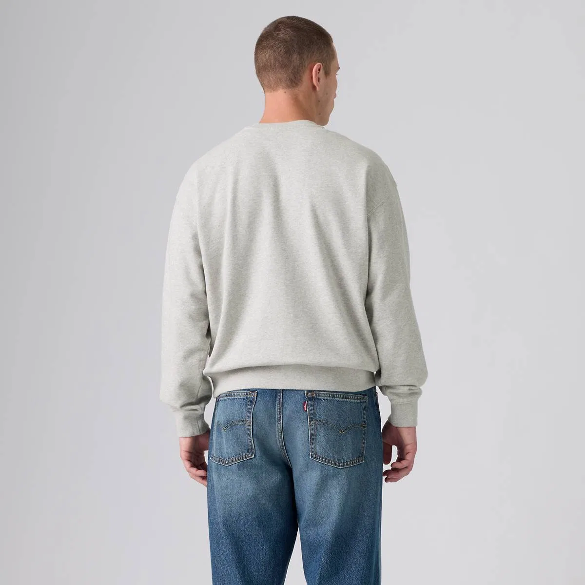 Толстовка с вышитым закатом Levi's, Logo Light Heather Grey - Grey — фото 4