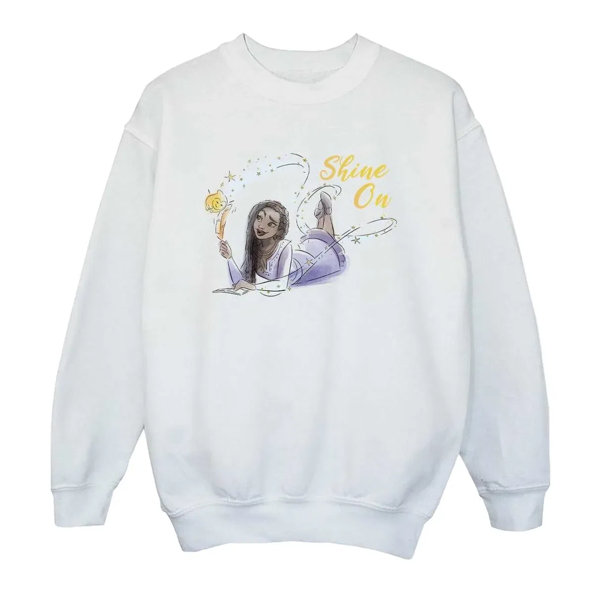 Детский свитшот с принтом Shine on Asha Lying Wish, White