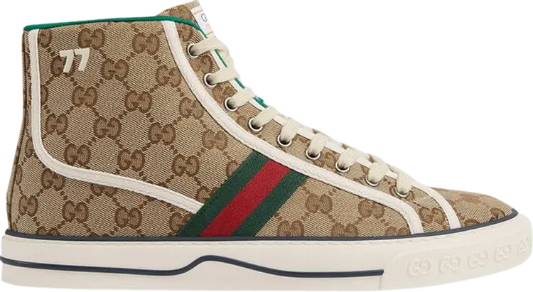 

Кроссовки Gucci Tennis 1977 High Beige Ebony, бежевый