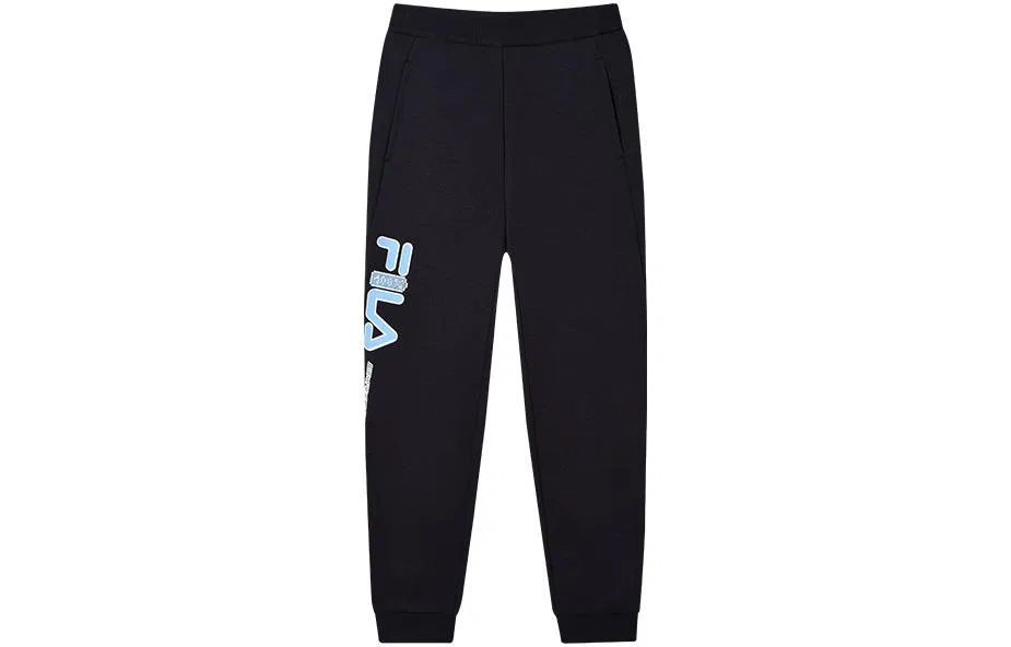 Детские трикотажные штаны с принтом логотипа на флисе FILA KIDS, Legend Blue
