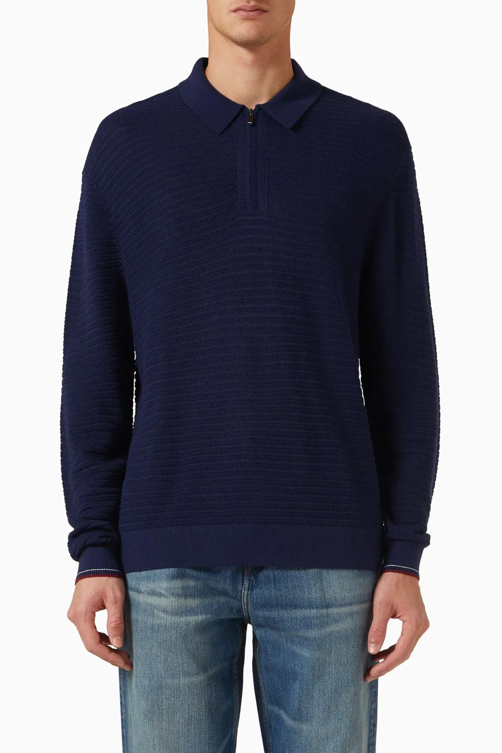 Футболка поло на молнии вязаная Tommy Hilfiger