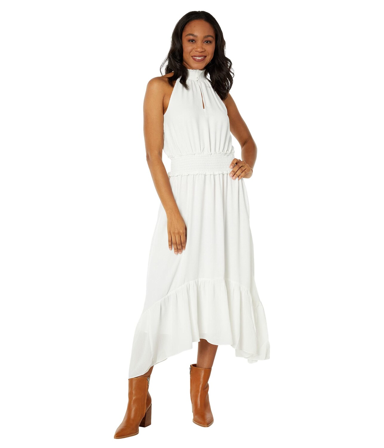 

Платье 1.STATE, Smocked Neck Halter Midi Dress