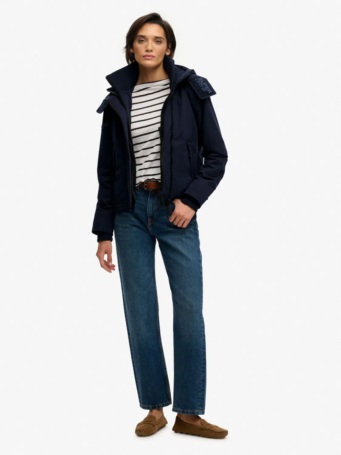 Куртка ветрозащитная с капюшоном Arctic Windcheater Superdry, синяя — фото 2