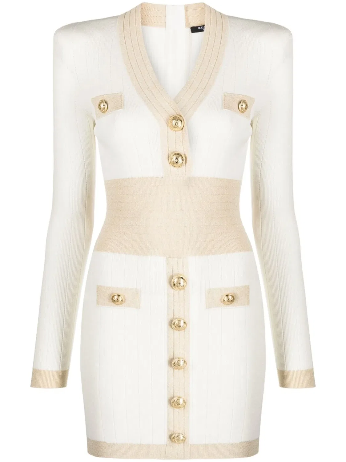 Balmain Мини-платье вязаное белое