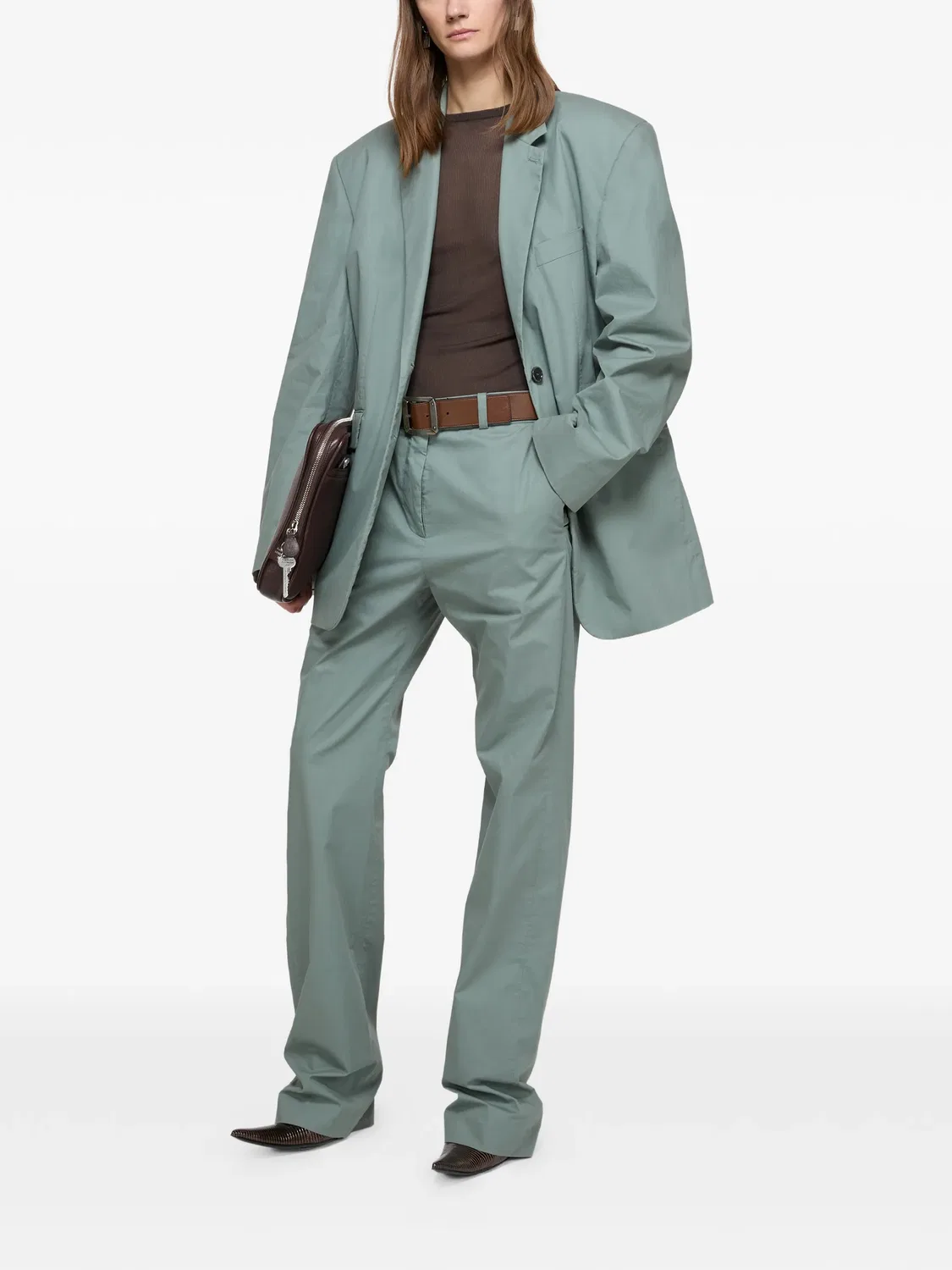 Зеленые Брюки Acne Studios, зеленый — фото 2