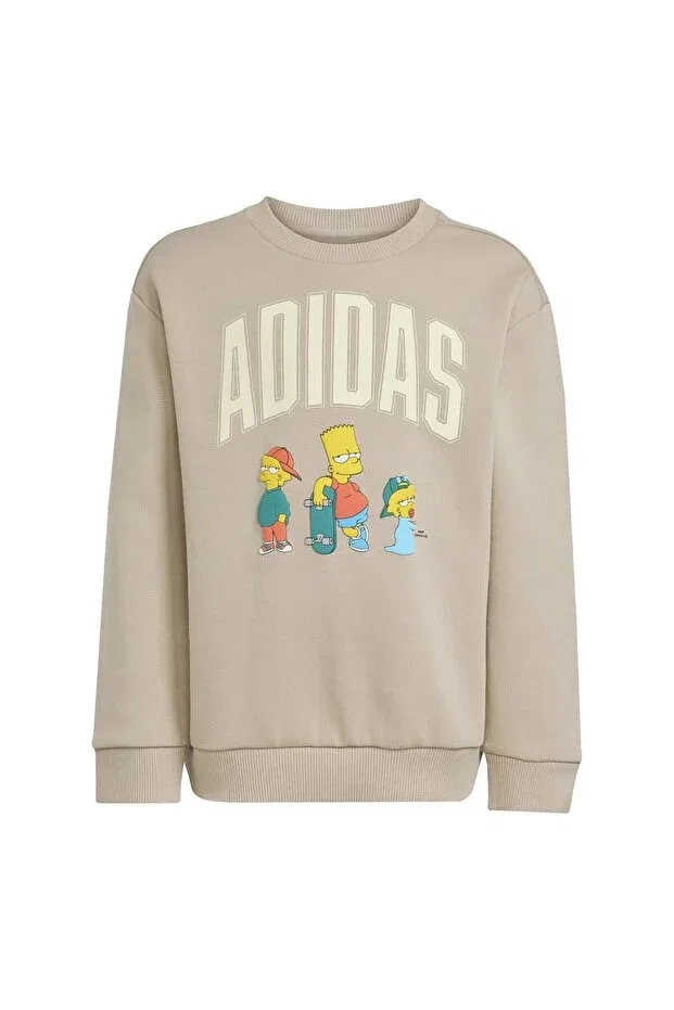 Детский спортивный комплект для девочек с принтом Adidas, Nude Color — фото 2