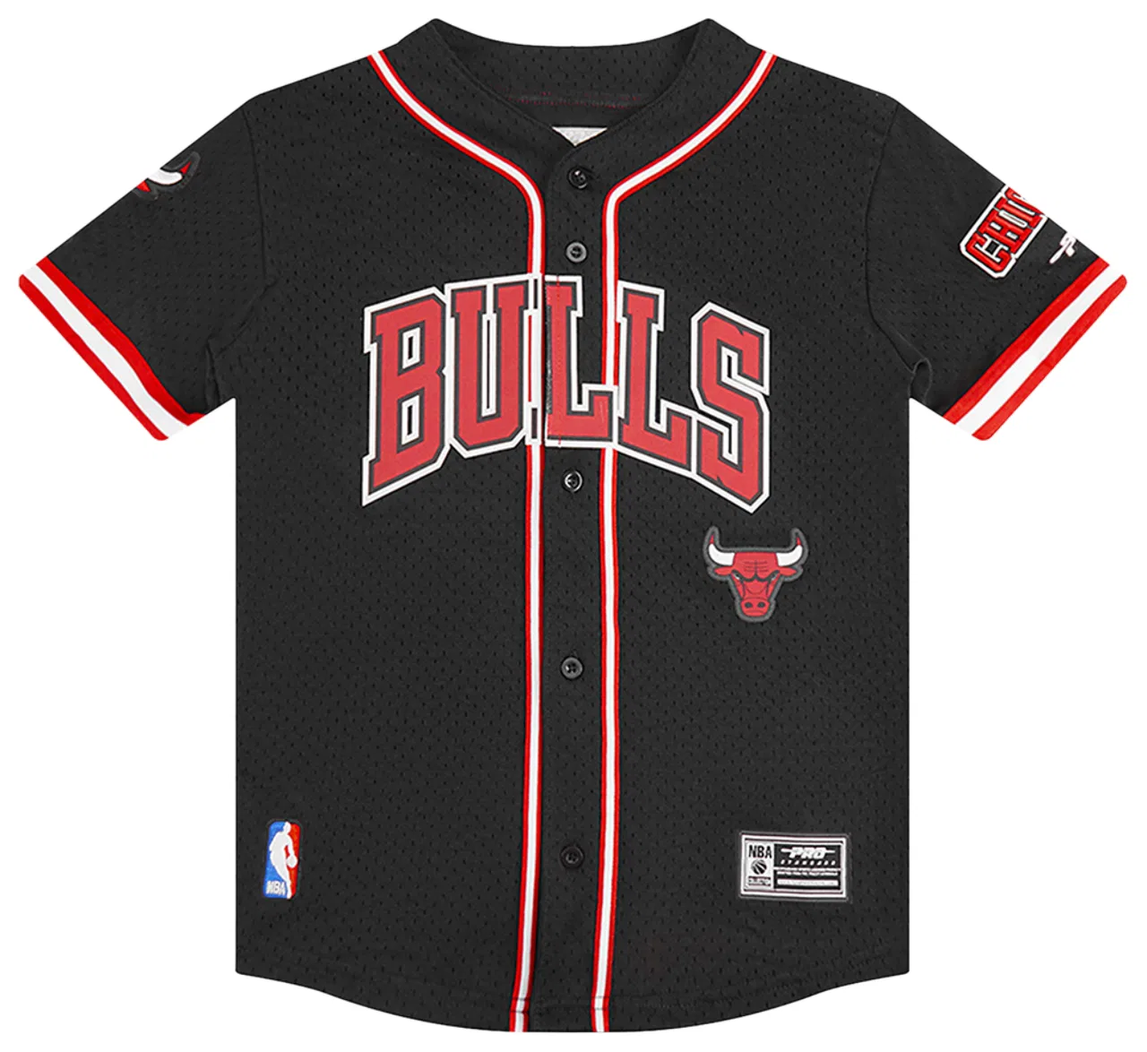 Рубашка из сетки Chicago Bulls Classic Mesh Button Down Pro Standard, черный/красный