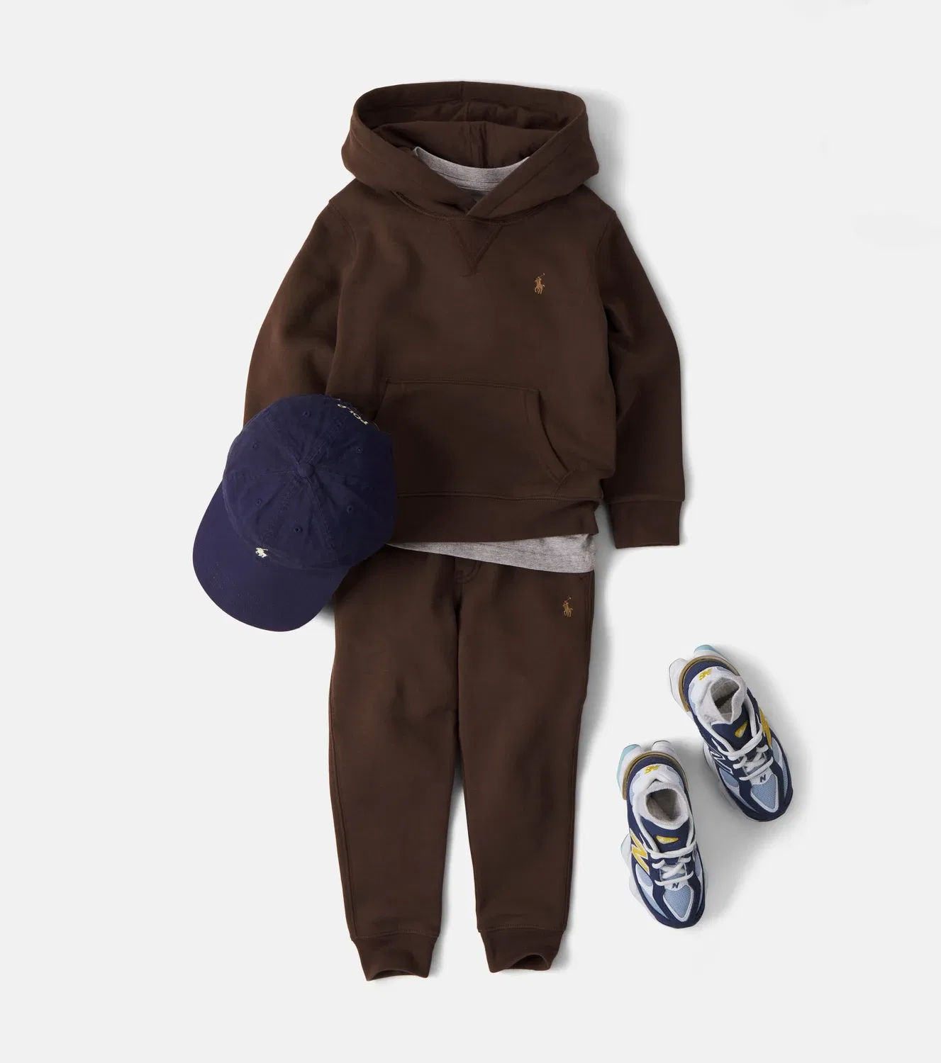 Худи хлопковое с капюшоном Polo Ralph Lauren Kids, коричневый — фото 2