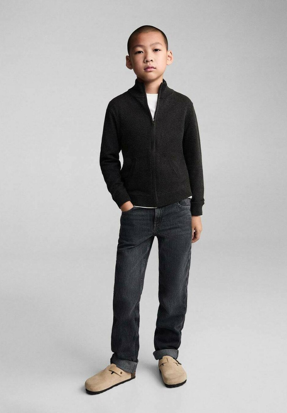 

Кардиган LUKE Mango Kids, антрацит