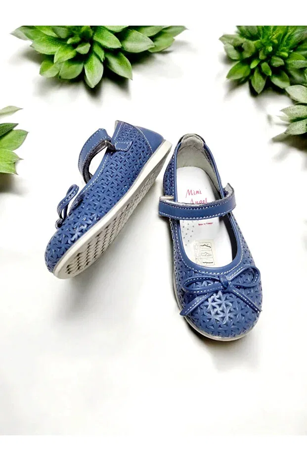 Детские балетки для девочек с бантом Gokcekundura06, Navy Blue — фото 2