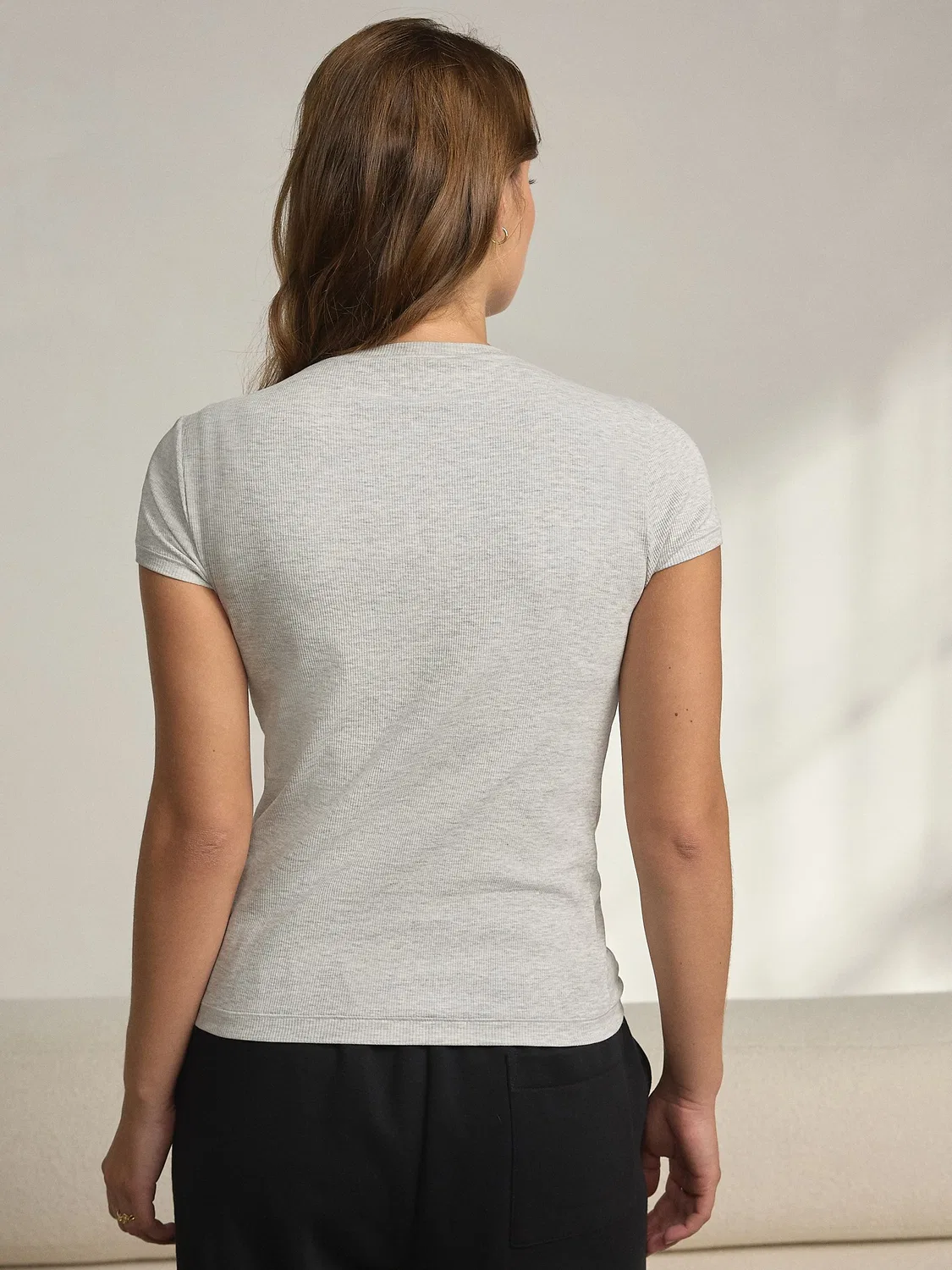 Топ-бра с поддержкой Grey Cotton Rib Next, серый — фото 3