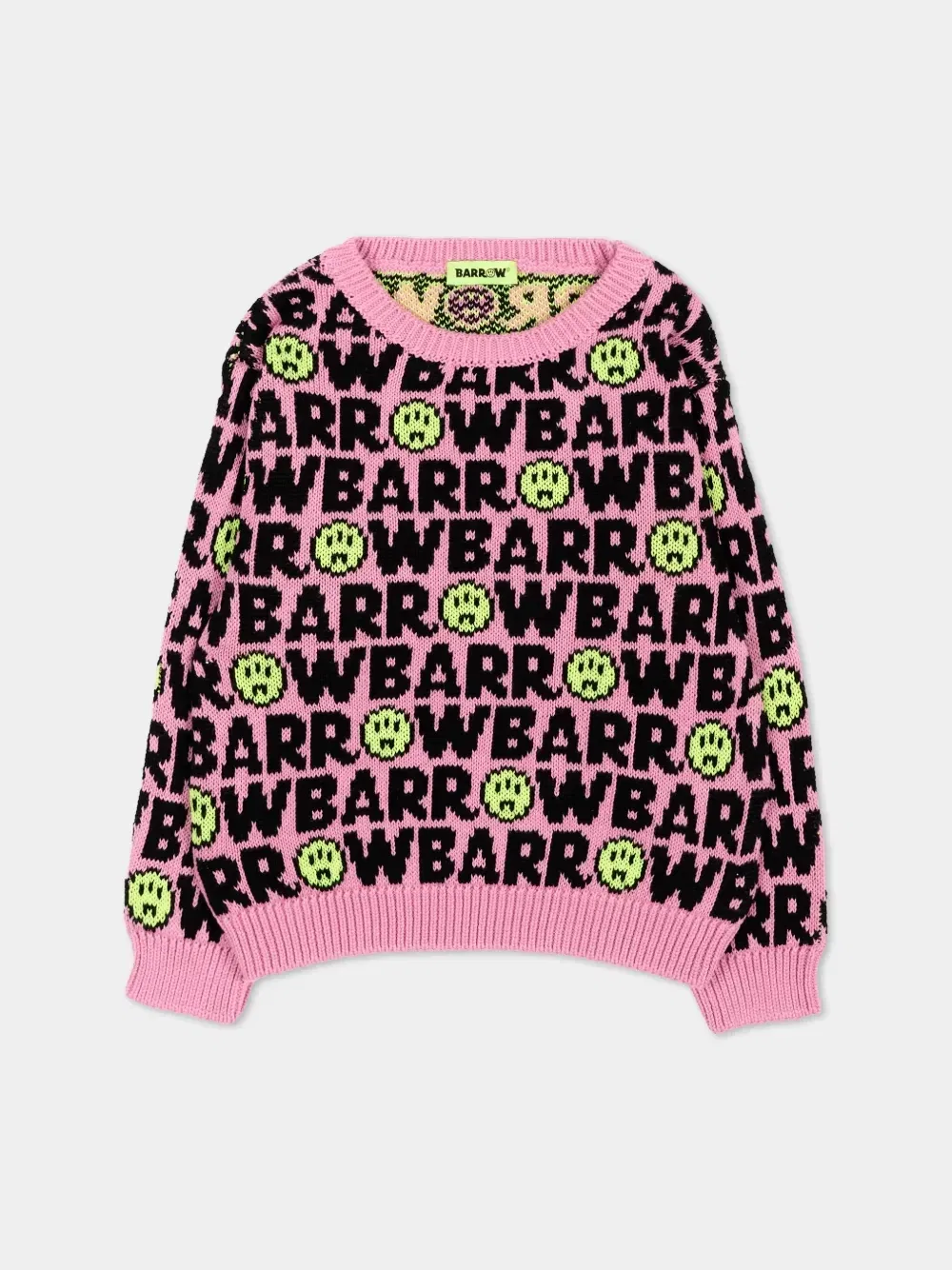 Свитер с логотипом интарсия Barrow Kids, розовый