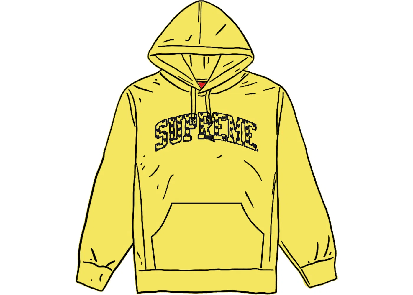 Мужской худи с капюшоном с принтом Supreme Hearts Arc Supreme, Light Lemon