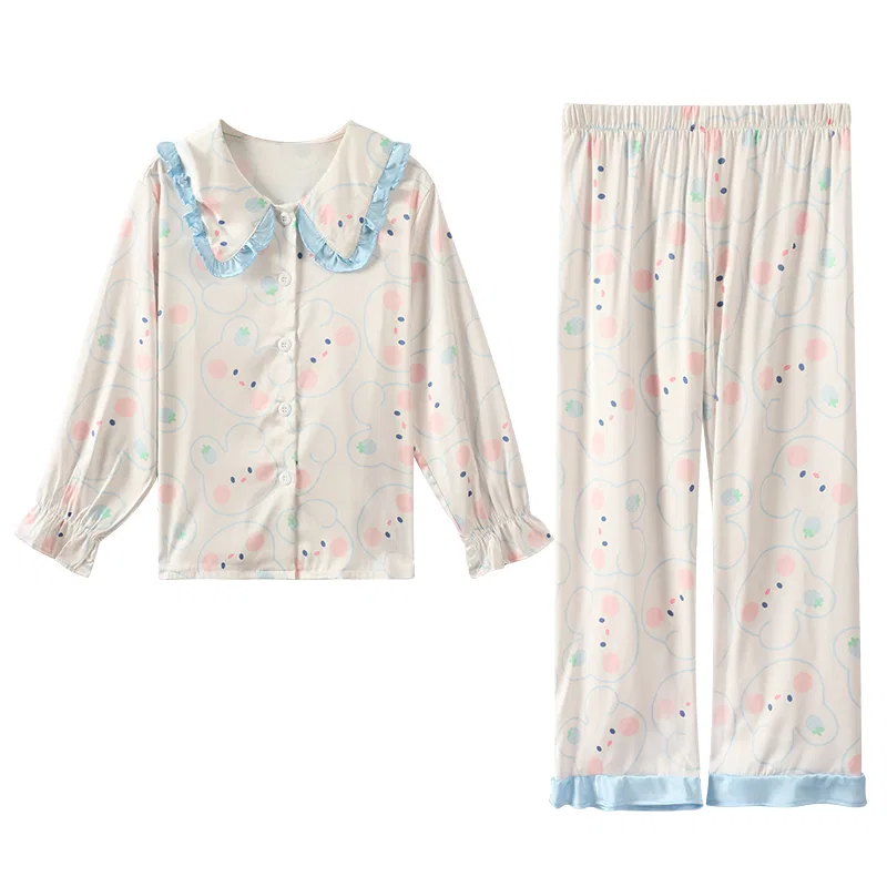 Детский комплект пижам с принтом Hodo Loungewear 2 Piece Set Red Bean, Blue