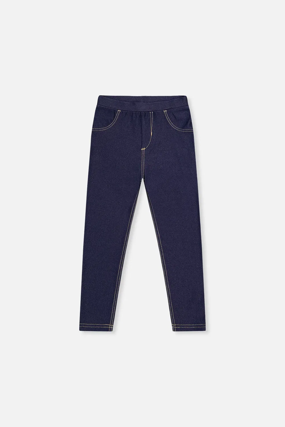 Детские леггинсы джинсовые с эффектом денима на резинке Deux par Deux, Navy Blue Denim