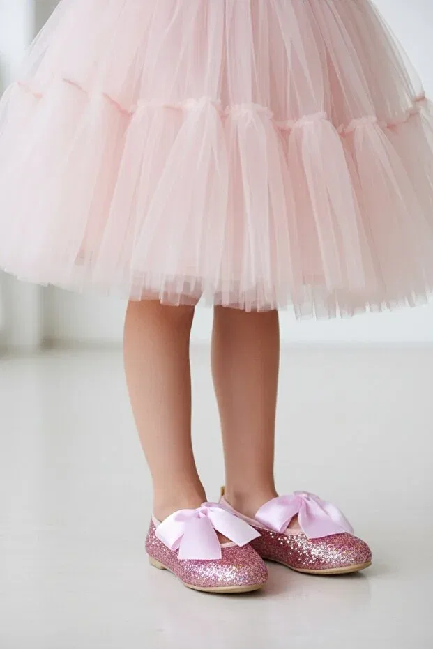 Детские балетки для девочек с бантом Patik Bebe, Pink — фото 4