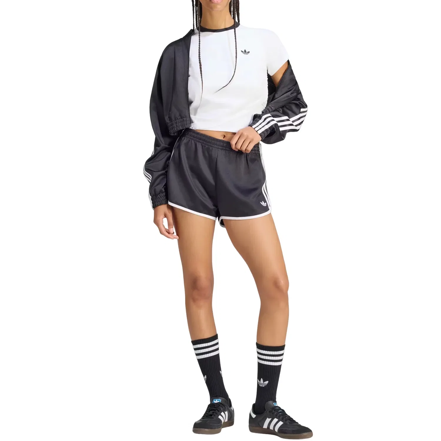 Женская футболка Jennie Layered T-Shirt Asia Sizing 'White' adidas, белый — фото 3