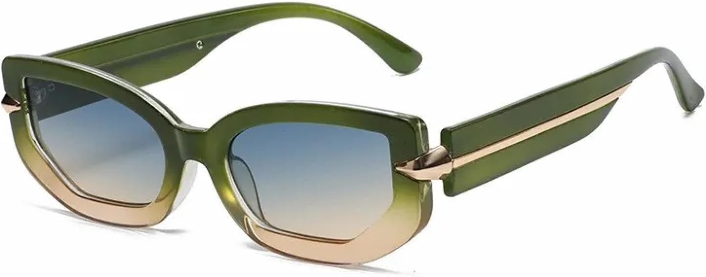 

Модные солнцезащитные очки с градиентным переходом цвета для мужчин и женщин, ретро-стиль, минималистичный дизайн, защита от УФ-излучения UV400 (унисекс) TVTBBVV, Green